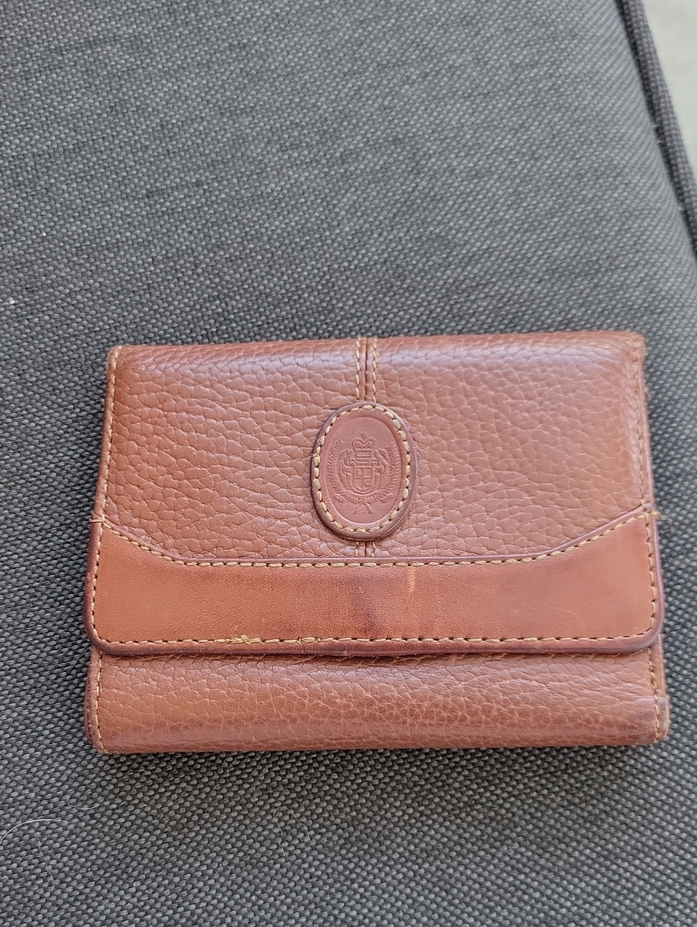 Liz Claiborne Brown Pebbled Leather Wallet